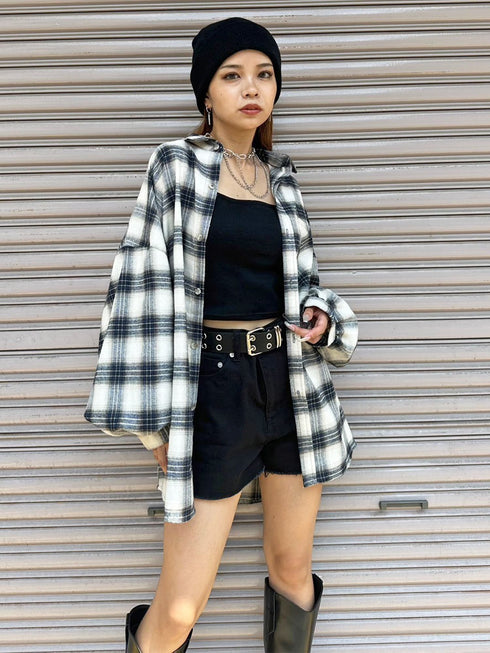 BIGシルエットチェックシャツ